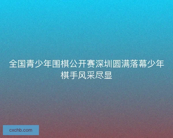 全国青少年围棋公开赛深圳圆满落幕少年棋手风采尽显 全国青少年围棋公开赛深圳圆满落幕少年棋手风采尽显